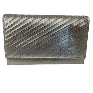 La Regale Silver Womens Clutch Sling Bag Metallic Fashion Mini Envelope